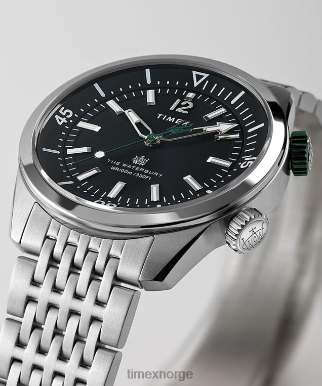 klokker | Timex waterbury dive 41mm armbåndsur i rustfritt stål menn B84BR108 rustfritt stål/svart/grønn - Image 2