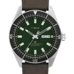 klokker | Timex waterbury dykke automatisk 40mm lærreim klokke menn B84BR21 rustfritt stål/brun/grønn/svart