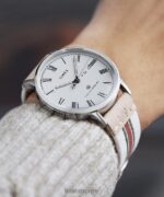 klokker | Timex waterbury klassisk 40 mm klokke med reim i blandet materiale menn B84BR205 rustfritt stål/hvit/grå - Image 2