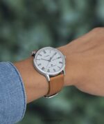 klokker | Timex waterbury klassisk 40mm lærremsklokke menn B84BR212 rustfritt stål/brun/grå - Image 3