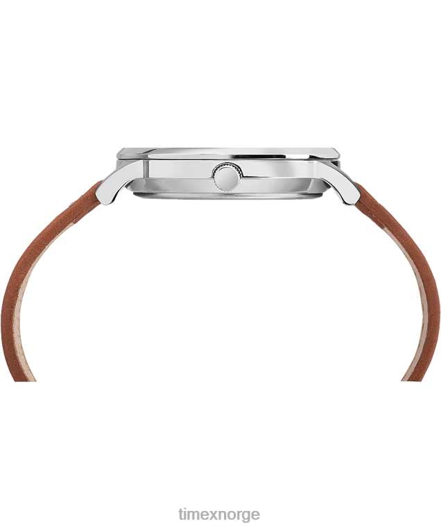 klokker | Timex waterbury klassisk 40mm lærremsklokke menn B84BR221 rustfritt stål/brun/krem - Image 2