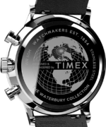 klokker | Timex waterbury klassisk kronograf 40 mm klokke med lærreim menn B84BR106 rustfritt stål/svart/hvit - Image 4