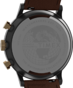 klokker | Timex waterbury klassisk kronograf 40 mm klokke med lærreim menn B84BR92 gunmetal/brun/blå - Image 4
