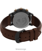 klokker | Timex waterbury klassisk kronograf 40 mm klokke med lærreim menn B84BR92 gunmetal/brun/blå - Image 5