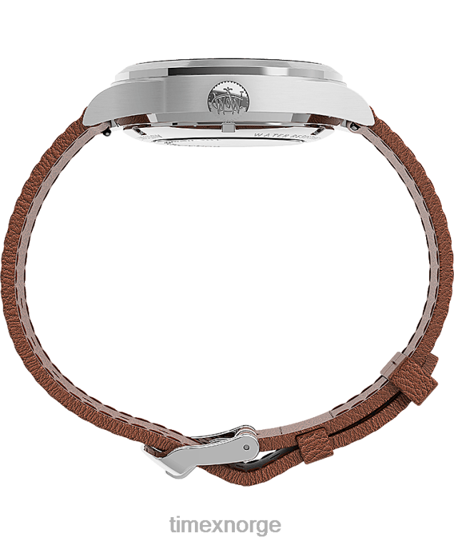 klokker | Timex waterbury tradisjonell automatisk 39mm lærremsklokke menn B84BR55 rustfritt stål/brun/blå - Image 2