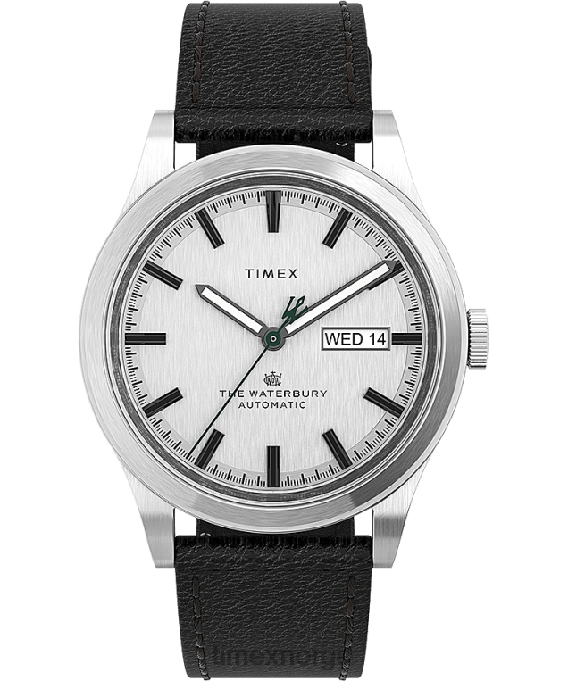 klokker_timex_waterbury_tradisjonell_automatisk_39mm_laerremsklokke_menn_b84br58_rustfritt_stal_svart_solv_tone.png klokker | Timex waterbury tradisjonell automatisk 39mm lærremsklokke menn B84BR58 rustfritt stål/svart/sølv-tone - Image 1