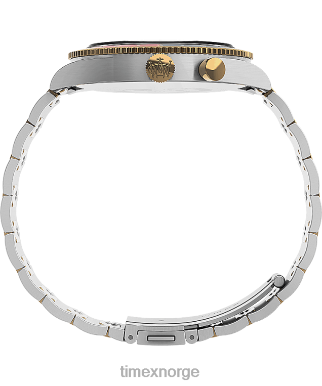 klokker | Timex waterbury tradisjonell gmt 39 mm armbåndsur i rustfritt stål menn B84BR18 rustfritt stål/tofarget/blått - Image 2