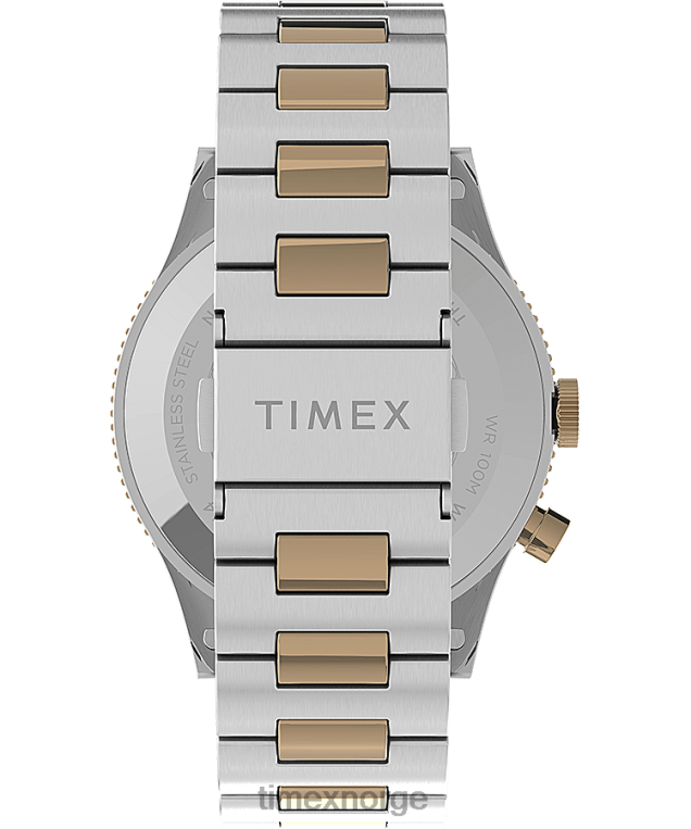 klokker | Timex waterbury tradisjonell gmt 39 mm armbåndsur i rustfritt stål menn B84BR18 rustfritt stål/tofarget/blått - Image 3