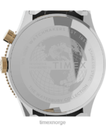 klokker | Timex waterbury tradisjonell gmt 39 mm armbåndsur i rustfritt stål menn B84BR18 rustfritt stål/tofarget/blått - Image 4