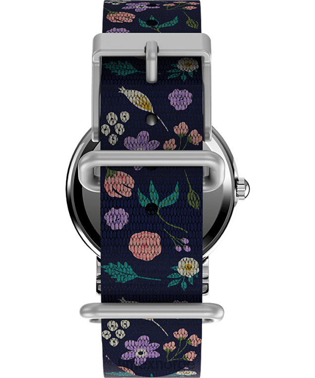 klokker | Timex weekender x peanuts floral 31mm stoffremseklokke kvinner B84BR399 sølv-tone/blå/hvit - Image 3
