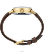 klokker | Timex x brooks brothers gulltone marlin automatisk 38mm lærreim og stoffremsett menn B84BR175 rustfritt stål/brun/kremfarget - Image 2