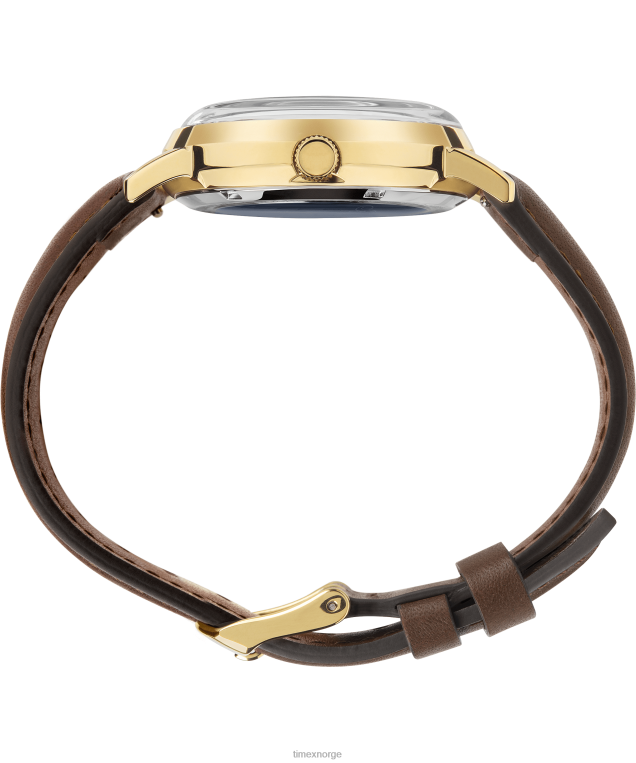 klokker | Timex x brooks brothers gulltone marlin automatisk 38mm lærreim og stoffremsett menn B84BR175 rustfritt stål/brun/kremfarget - Image 2