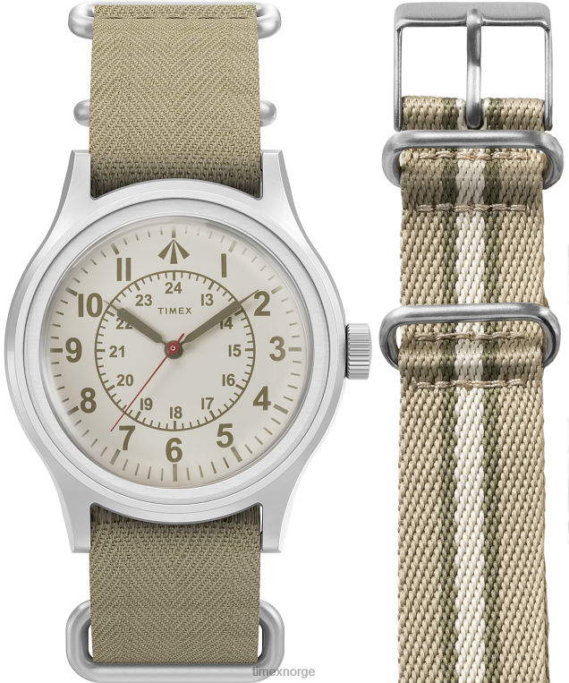 klokker | Timex x nigel cabourn klokkesett med 36 mm stoffrem menn B84BR37 tan - Image 1