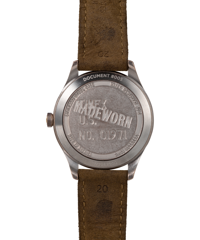 klokker | Timex x Slitt 41 mm klokke i lærreim menn B84BR293 rustfritt stål/brun - Image 4