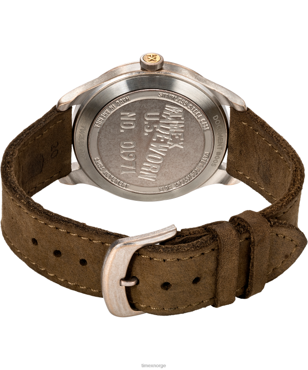 klokker | Timex x Slitt 41 mm klokke i lærreim menn B84BR293 rustfritt stål/brun - Image 6