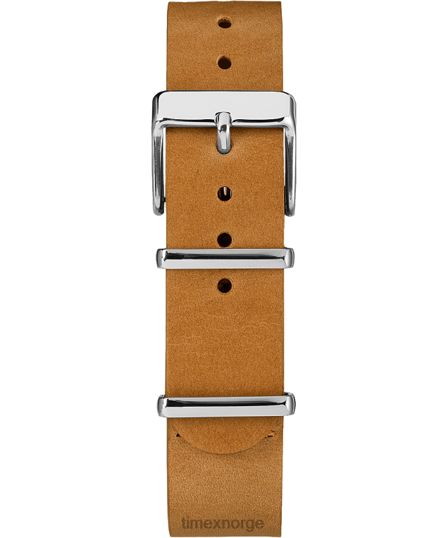 stropper | Timex 18 mm slip-thru dobbeltlagsrem i skinn unisex B84BR420 tan - Image 1