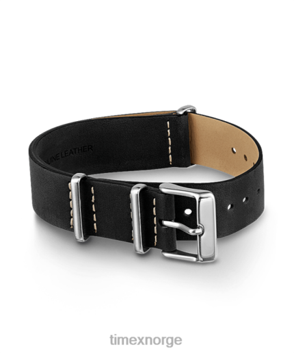 stropper | Timex 20 mm slip-thru dobbeltlagsrem i skinn unisex B84BR463 svart