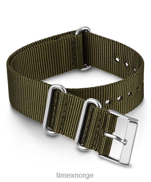 stropper | Timex 20 mm stoffslip-thru dobbeltlags stropp unisex B84BR503 grønn - Image 1
