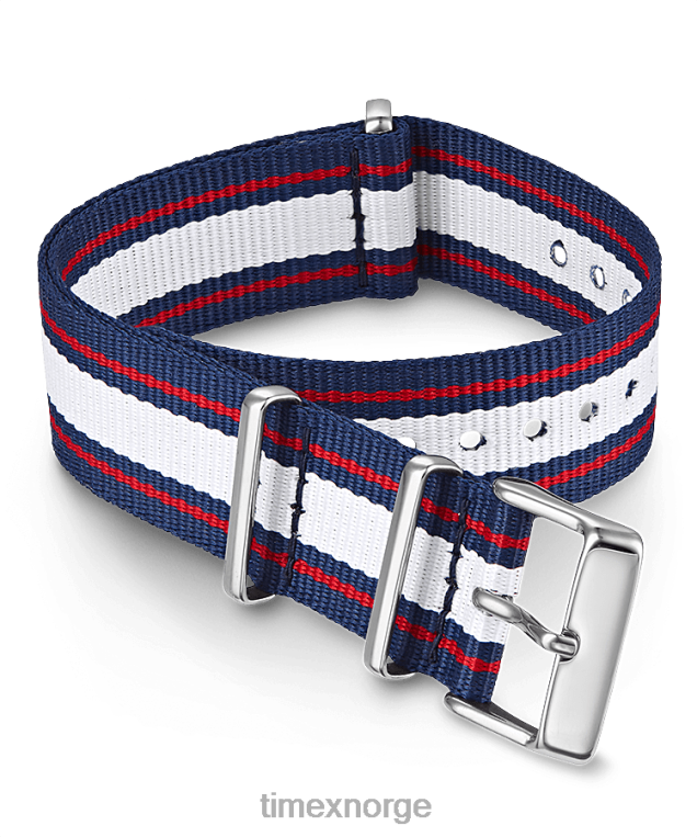 stropper | Timex 20 mm stoffslip-thru dobbeltlags stropp unisex B84BR515 rød - Image 1