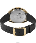 klokker | Q Timex 1972 nyutgitt 43x39 mm lærremsklokke menn B84BR67 gull-tone/svart/burgunder - Image 5