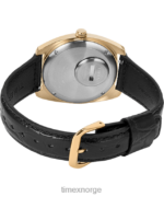 klokker | Q Timex 1975 nyutgivelse dags dato 38 mm lærreim klokke menn B84BR313 gull-tone/svart/champagne - Image 4