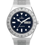 klokker | Q Timex 36 mm armbåndsur i rustfritt stål kvinner B84BR343 rustfritt stål/blått