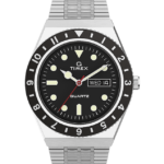 klokker | Q Timex gjenutgi 38 mm armbåndsur i rustfritt stål menn B84BR118 rustfritt stål/svart