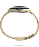 klokker | Q Timex gjenutgi 38 mm armbåndsur i rustfritt stål menn B84BR127 gull-tone/rustfritt stål/blått - Image 2