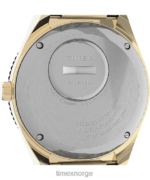 klokker | Q Timex gjenutgi 38 mm armbåndsur i rustfritt stål menn B84BR127 gull-tone/rustfritt stål/blått - Image 4