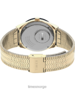 klokker | Q Timex gjenutgi 38 mm armbåndsur i rustfritt stål menn B84BR127 gull-tone/rustfritt stål/blått - Image 5