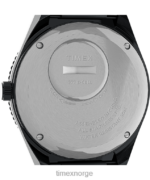 klokker | Q Timex gjenutgi 38 mm armbåndsur i rustfritt stål menn B84BR135 sort/rustfritt stål - Image 4