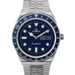 klokker | Q Timex gjenutgi 38 mm armbåndsur i rustfritt stål menn B84BR297 rustfritt stål/blått