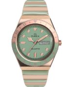 klokker | Q Timex malibu 36 mm ekspansjonsbåndklokke i rustfritt stål kvinner B84BR338 rosa-gull-tone/grønn