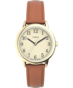 klokker | Timex easy reader 30mm engangs justerbar lærremsklokke kvinner B84BR398 gull-tone/brun/krem