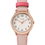 klokker | Timex easy reader fargepop 30mm lærremsklokke kvinner B84BR390 rosa-gull-tone/rosa/krem