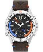 klokker | Timex ekspedisjon nord tidevann-temp-kompass 43 mm miljøvennlig klokke i lærreim menn B84BR203 rustfritt stål/brun/svart