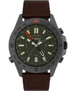 klokker | Timex ekspedisjon nord tidevann-temp-kompass 43 mm miljøvennlig klokke i lærreim menn B84BR226 gunmetal/brun/grønn