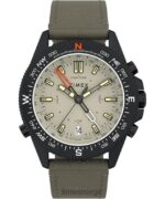 klokker | Timex ekspedisjon nord tidevann-temp-kompass 43 mm miljøvennlig klokke i lærreim menn B84BR235 svart/naturlig