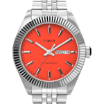 klokker | Timex eldre 41 mm armbåndsur i rustfritt stål menn B84BR158 rustfritt stål/oransje