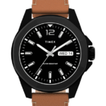 klokker | Timex essex avenue 44mm lærremsklokke menn B84BR149 svart/brun