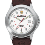klokker | Timex expedition metal field 40mm lærremsklokke menn B84BR287 sølv-tone/brun/hvit