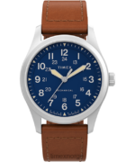 klokker | Timex expedition north field post mekanisk 38mm miljøvennlig klokke i lærreim menn B84BR34 rustfritt stål/brun/blå