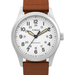 klokker | Timex expedition north field post mekanisk 38mm miljøvennlig klokke i lærreim menn B84BR3 rustfritt stål/brun/hvit