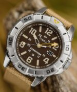 klokker | Timex expedition north ridge 42mm resirkulerte materialer stoffrem klokke menn B84BR125 sølv-tone/brun/brun - Image 2