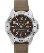 klokker | Timex expedition north ridge 42mm resirkulerte materialer stoffrem klokke menn B84BR125 sølv-tone/brun/brun