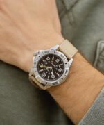 klokker | Timex expedition north ridge 42mm resirkulerte materialer stoffrem klokke menn B84BR125 sølv-tone/brun/brun - Image 4