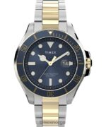 klokker | Timex Harbourside Coast 43mm armbåndsur i rustfritt stål menn B84BR134 blå/tofarget