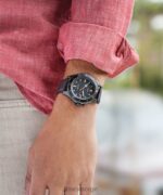 klokker | Timex Harbourside Coast 43mm lærreim klokke menn B84BR114 svart - Image 2