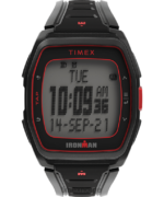 klokker | Timex ironman t300 klokke med silikonrem menn B84BR265 svart, rød