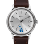 klokker | Timex marlin automatisk 40 mm lærremsklokke med los angeles dodgers menn B84BR291 rustfritt stål/brun/sølv-tone